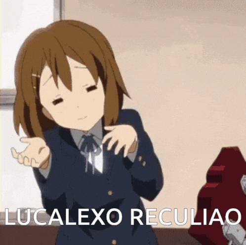 a lucalexo recliiao animated gif of a girl in a school uniform