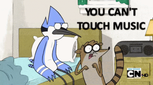 Regular Show Mordecai And Rigby GIF - Regular Show Mordecai And Rigby You Can Not Touch Music But The Music Can Touch You GIFs