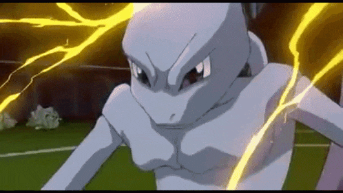 a cartoon character with a lightning bolt coming out of his chest .