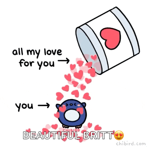 a penguin is surrounded by hearts with the words all my love for you