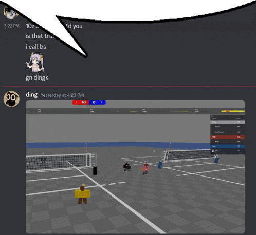 a screenshot of a video game with the words ding yesterday at 4:23 pm
