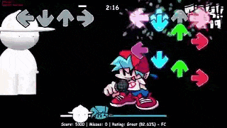 a screenshot of a video game with arrows pointing in different directions and a white background .