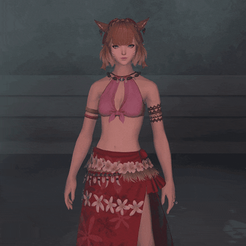 a girl with cat ears is surrounded by bubbles in a dark room