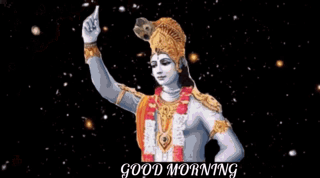 Lord Krishna Good Morning GIF - Lord Krishna Good Morning Stars GIFs