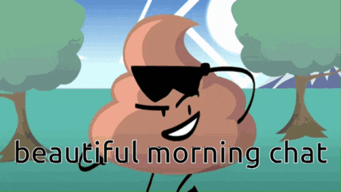 a cartoon with the words beautiful morning chat written on the bottom