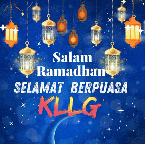 a blue background with lanterns and the words " salam ramadhan " on it
