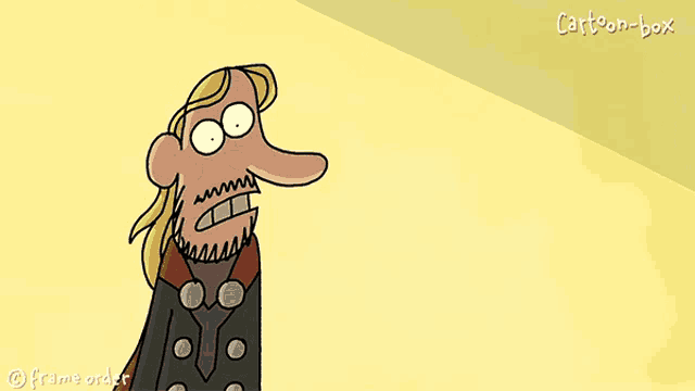 a cartoon of a man with a long nose and a beard is titled cartoon box