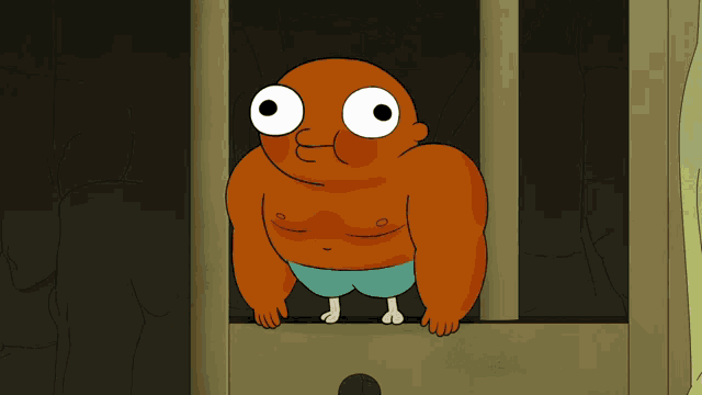 a cartoon character is being forced to laugh