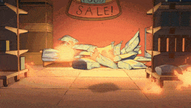 a store with a sign that says sale