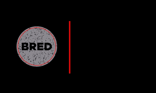 a black background with a red circle that says bred