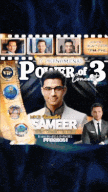 a poster for the phenomenal power of 3 concert featuring sameer