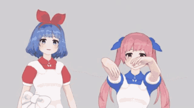 two anime girls are standing next to each other with a sign that says " セーフ " on it