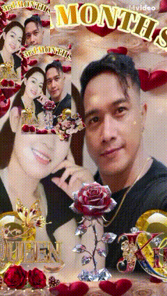 a collage of a man and a woman with the words month written on it