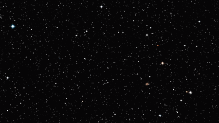 a drawing of two space ships in a starry sky