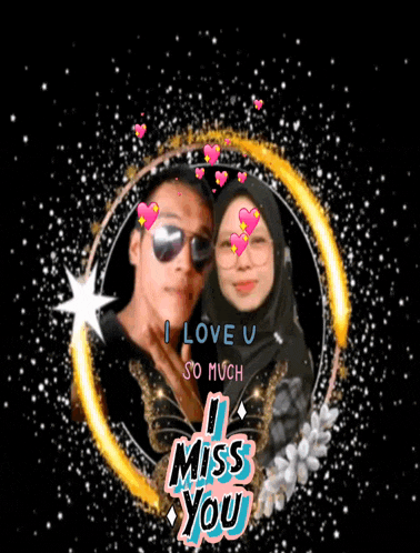 a picture of a man and woman with the words i love u so much i miss you on the bottom