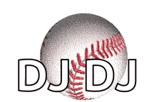 a baseball with the word dj written on it