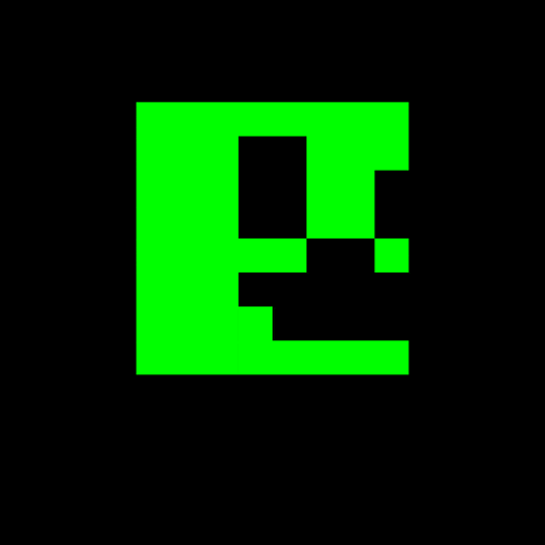 a green square on a black background is a green screen .