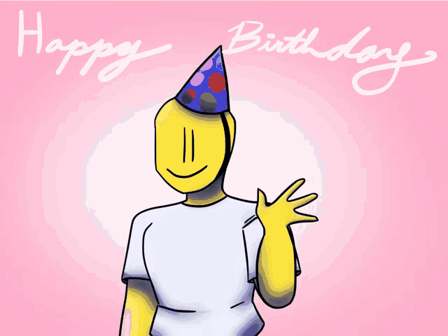 a drawing of a person and a monster with the words happy birthday written on the bottom
