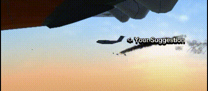 a computer screen shows a plane flying in the sky and the words your suggestion below it
