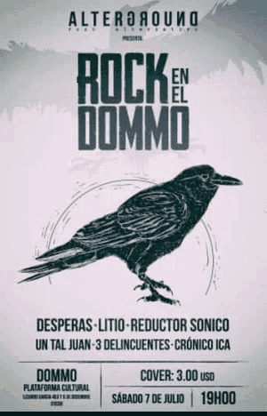 a poster for a rock concert with a black bird on it