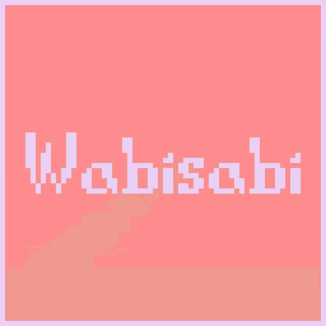 a blue background with the word wabisabi in white letters