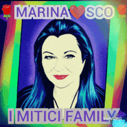 a portrait of a woman with the name marina sco written on it