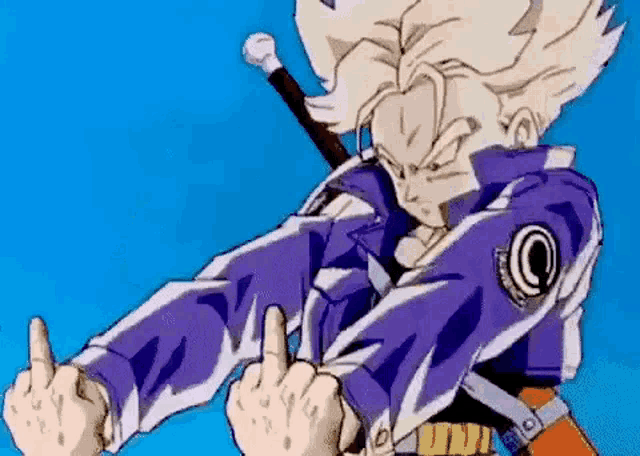 a cartoon character is giving the middle finger .