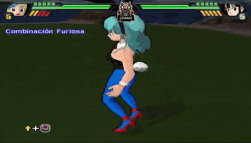 a video game screen shows a girl in a bunny costume