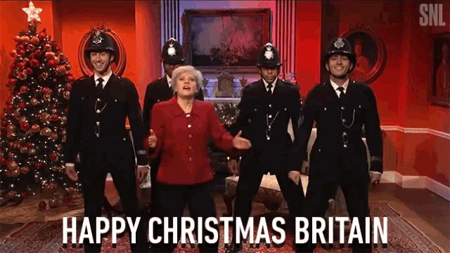 Happy Christmas Britain Police GIF - Happy Christmas Britain Police Dancing GIFs