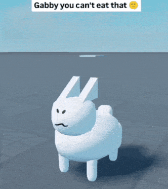 gabby you can 't eat that written on a picture of a rabbit