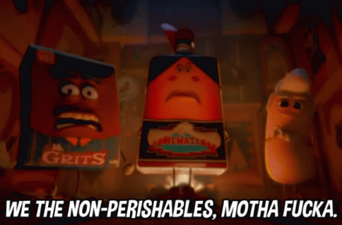 We The Non-perishables, Motha Fucka. GIF - Sausage Party Sausage Party Movie We Got A Bad Ass Over Here GIFs