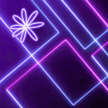 a neon background with a flower in the middle