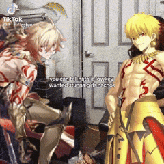 two anime characters standing next to each other with one saying you can tell natalie lowkey wanted stunning girls nachos