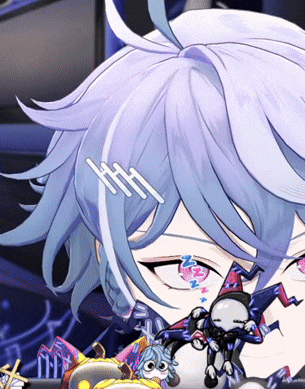 a close up of a person 's face with a hair clip that says hh on it