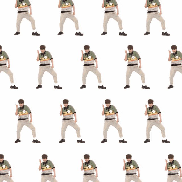 a repeating pattern of a man holding a cake that says happy birthday