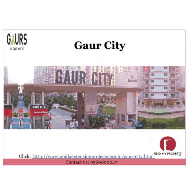 an advertisement for gaur city has a link to the website
