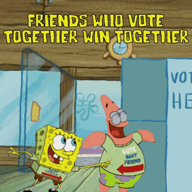 Moveon Friends Who Vote Together GIF - Moveon Friends Who Vote Together Sponge Bob GIFs