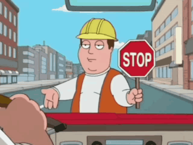 Family Guy Stop Sign Meme GIF - Family Guy Stop Sign Meme GIFs
