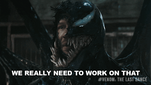 a movie poster for venom says we really need to work on that #venom the last dance