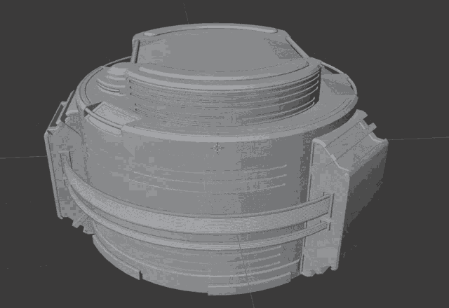 a 3d model of a cylindrical object with a circle on top of it