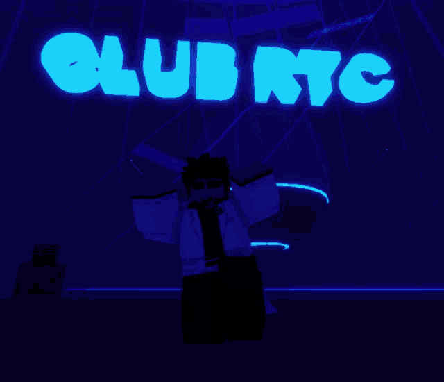 a person standing in front of a club rtc logo