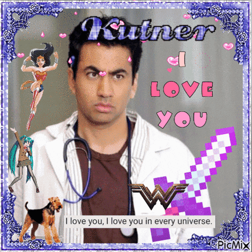 a picture of a man with a stethoscope around his neck and the words " i love you " on it