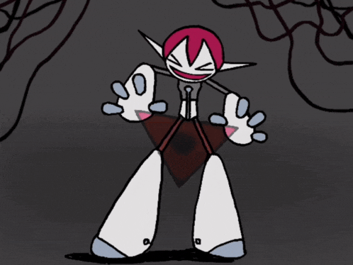 a drawing of a cartoon character with a triangle on his chest