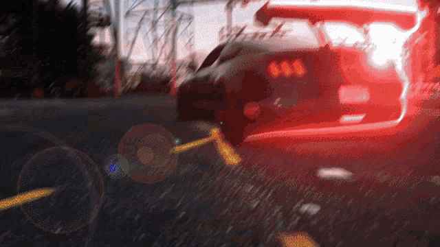 a blurred image of a car with the letters sss on the side