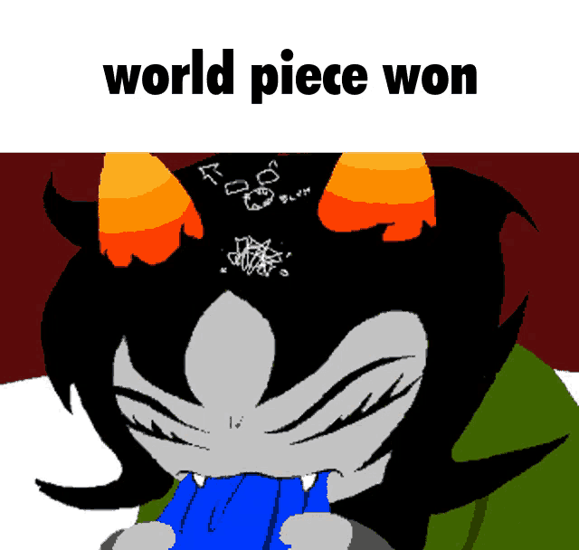 a picture of a troll with the words world piece won
