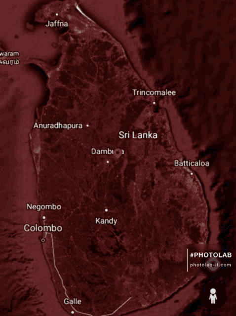 a map of sri lanka shows colombo and kandy
