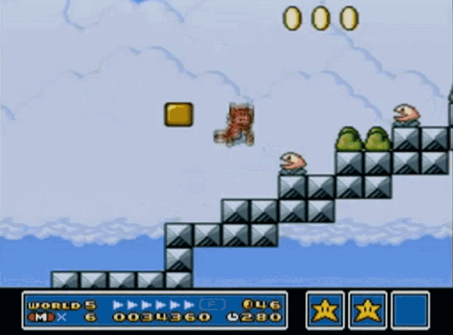 a screenshot of a video game that says world 5 on it