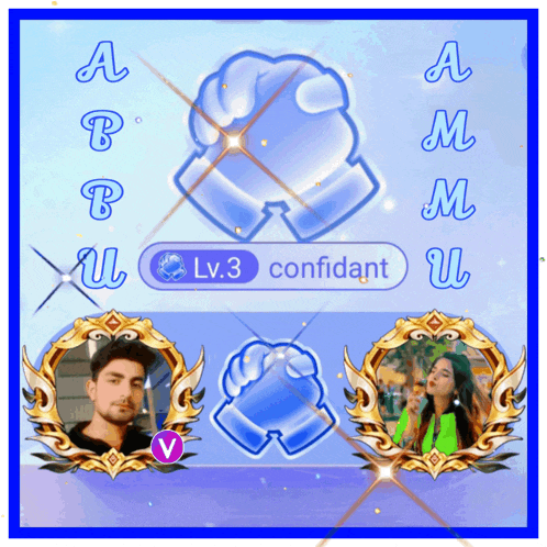 a picture of a man and a woman with a lv.3 confidant badge