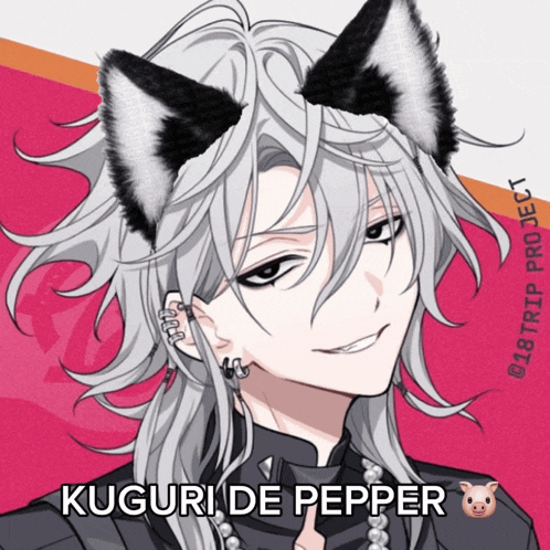 a drawing of a boy with a cat ear and the name kuguri de pepper