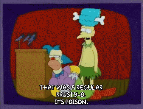Krusty The Clown Its Poison GIF - Krusty The Clown Its Poison The Simpsons GIFs